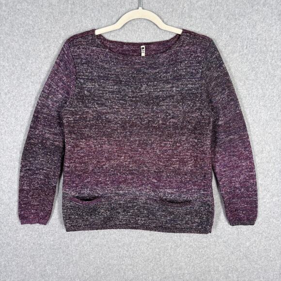 Leo & Nicole Sweaters - Leo & Nicole Sweater Large‎ Cotton Pockets Speckled Marled Artsy Abstract Petite